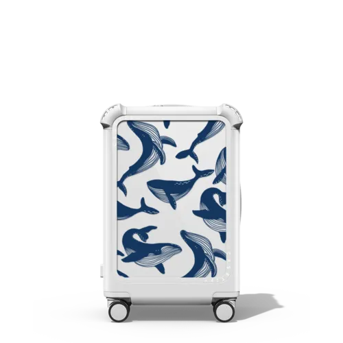 Blue Whale | 21" Carry-On Suitcase / Bounce Suitcase / Glossy Cloud White | Image 1