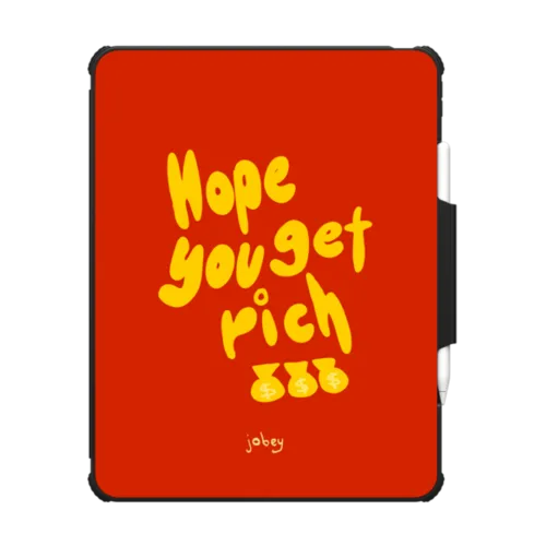Hope You Get Rich | iPad Pro 13-inch (M4/M5) / iPad Impact Folio Case / Black | Image 1