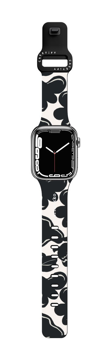Marimekko Kukasta Kukkaan (Black & White) Watch Band | Apple Watch Series 7-9 (45mm) / Impact Band / Black | Image 1