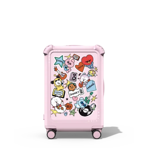 BT21 SUITCASE | 21" Carry-On Suitcase / Bounce Suitcase / Glossy Primrose Pink | Image 1