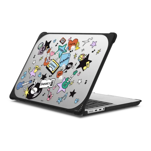 BT21 Frame Laptop Case | MacBook Pro 14-inch (M1 - M5) / MacBook Bounce Case / Black | Image 1