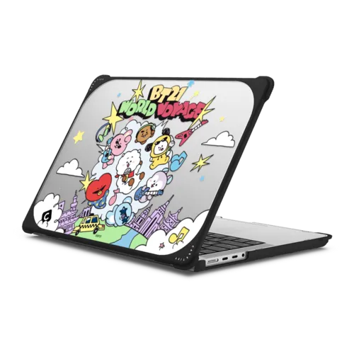 BT21 Sticker Laptop Case | MacBook Pro 14-inch (M1 - M5) / MacBook Bounce Case / Black | Image 1