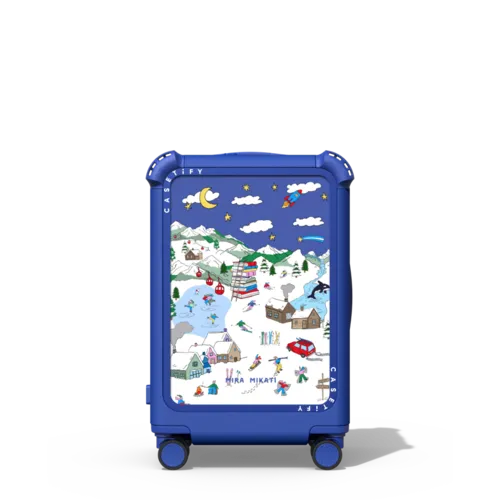 Winter Wonderland | 21" Carry-On Suitcase / Bounce Suitcase / Cobalt Blue | Image 1