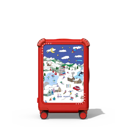 Winter Wonderland | 21" Carry-On Suitcase / Bounce Suitcase / Cherry Red | Image 1