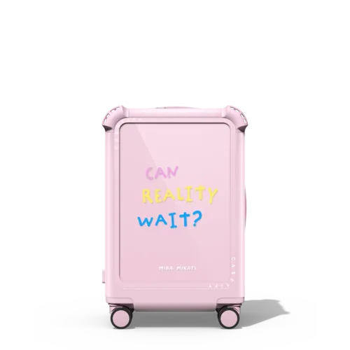 Can Reality Wait? | 21" Carry-On Suitcase / Bounce Suitcase / Glossy Primrose Pink | Image 1