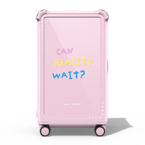 Can Reality Wait? | 29" Check-In Trunk Suitcase / Bounce Suitcase / Glossy Primrose Pink | Image 1
