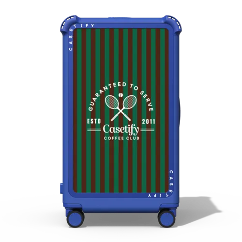 Coffee Club with strips CHECK-IN TRUNK SUITCASE | 29" Check-In Trunk Suitcase / Bounce Suitcase / Cobalt Blue | Image 1