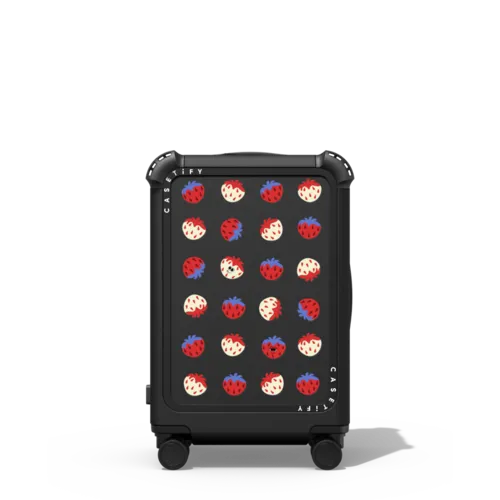 Berry sweet | 21" Carry-On Suitcase / Bounce Suitcase / Matte Black | Image 1