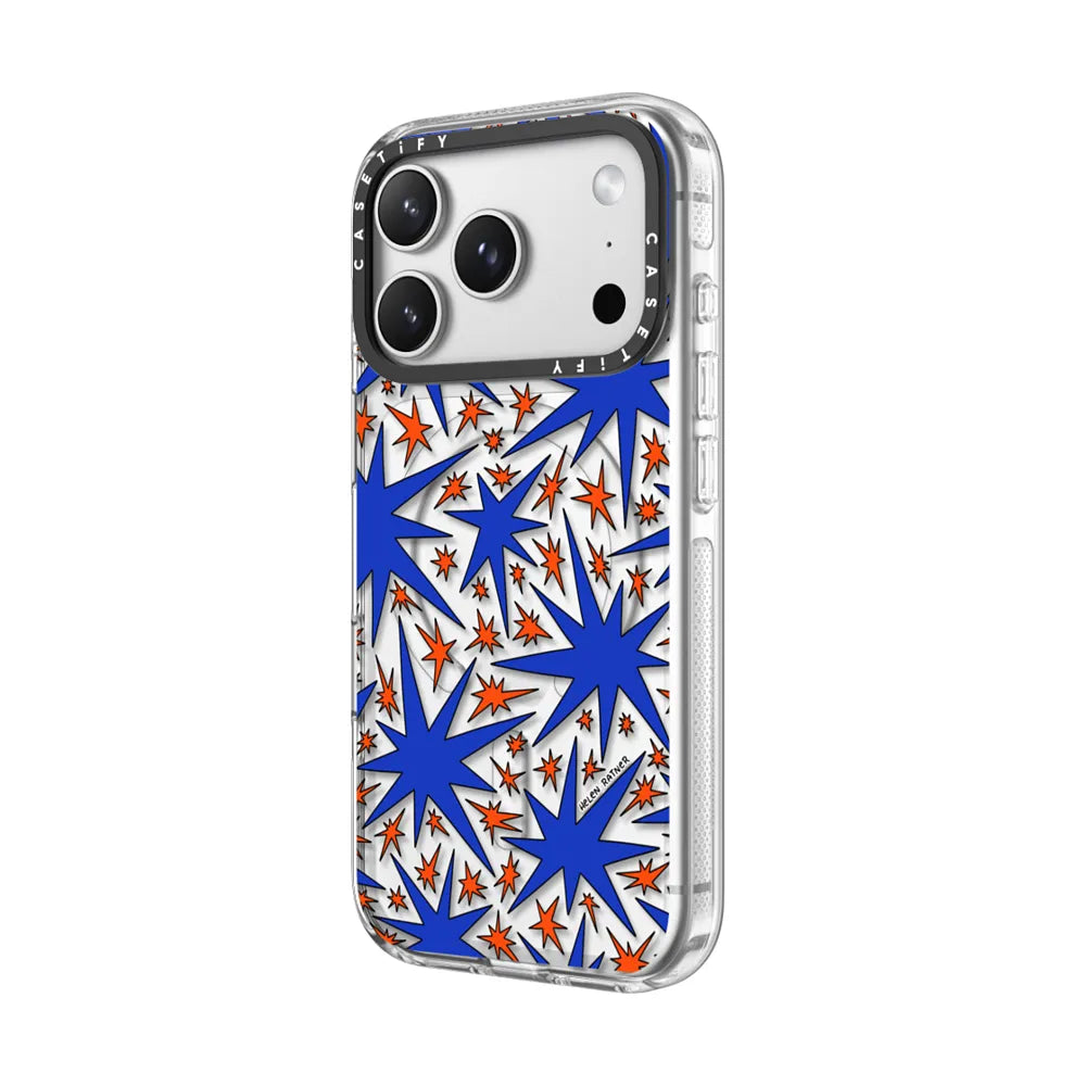 Solar Flair - Blue and Orange Wonky Stars