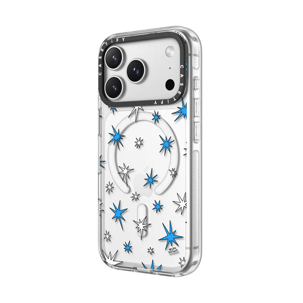 Galactic Glitter - Blue and White Wonky Stars
