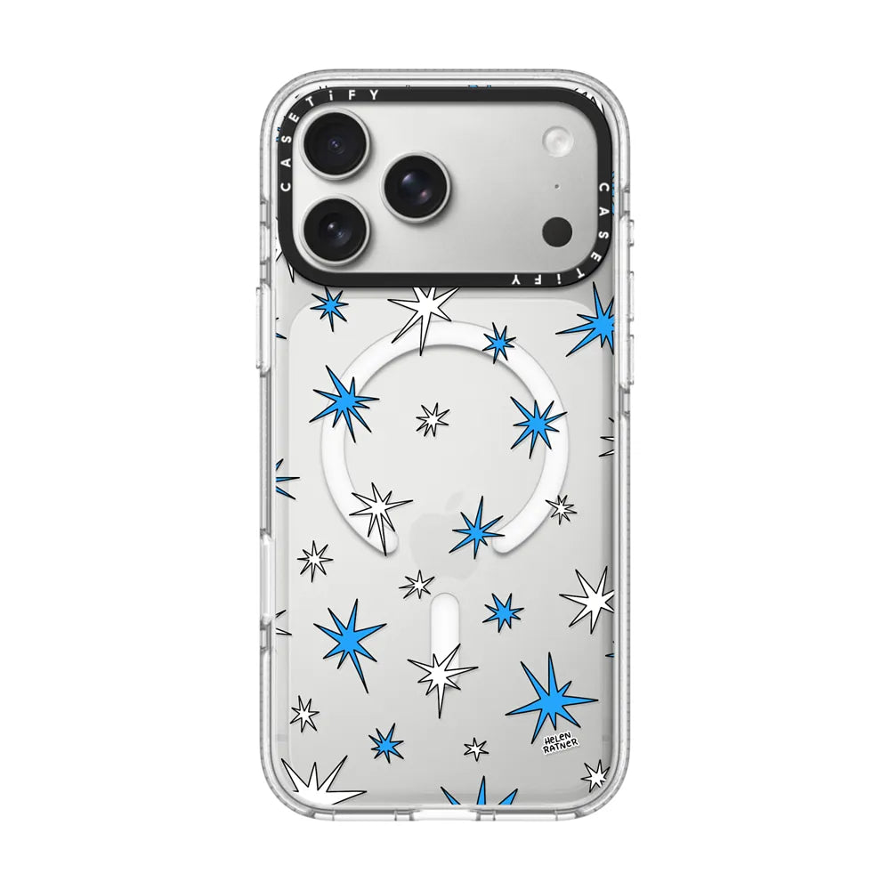 Galactic Glitter - Blue and White Wonky Stars | Image 1