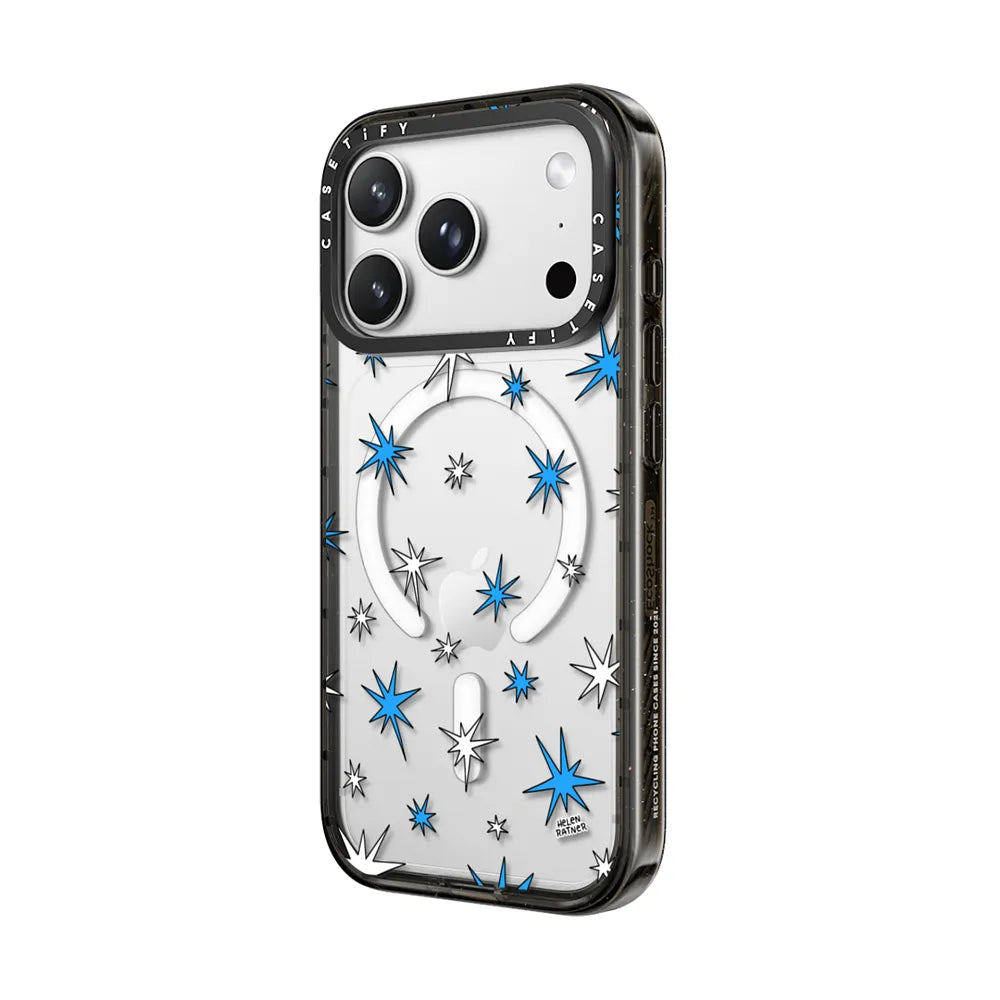 Galactic Glitter - Blue and White Wonky Stars