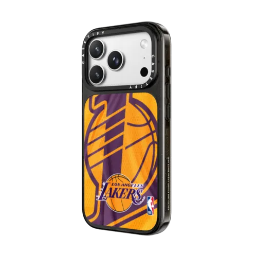 Los Angeles Lakers Hardwood Classic Jersey Case | iPhone 18 Pro Max / Impact Case MagSafe Compatible - Glossy / Glossy Black | Image 2