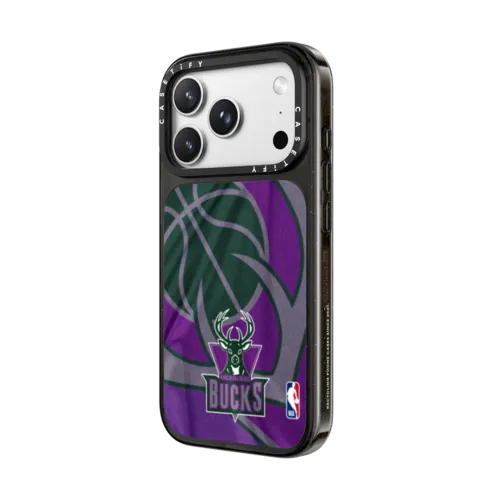 Milwaukee Bucks Hardwood Classic Jersey Case | iPhone 18 Pro Max / Impact Case MagSafe Compatible - Glossy / Glossy Black | Image 2