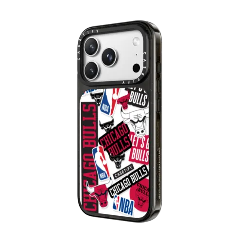 Chicago Bulls Sticker Mania Phone Case | iPhone 18 Pro Max / Impact Case MagSafe Compatible - Glossy / Glossy Black | Image 2