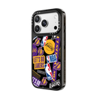 Los Angeles Lakers Sticker Mania Phone Case | iPhone 18 Pro Max / Impact Case MagSafe Compatible - Glossy / Glossy Black | Image 2