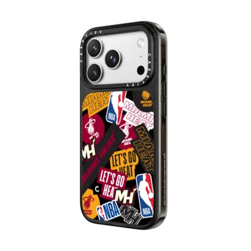 Miami Heat Sticker Mania Phone Case | iPhone 18 Pro Max / Impact Case MagSafe Compatible - Glossy / Glossy Black | Image 2