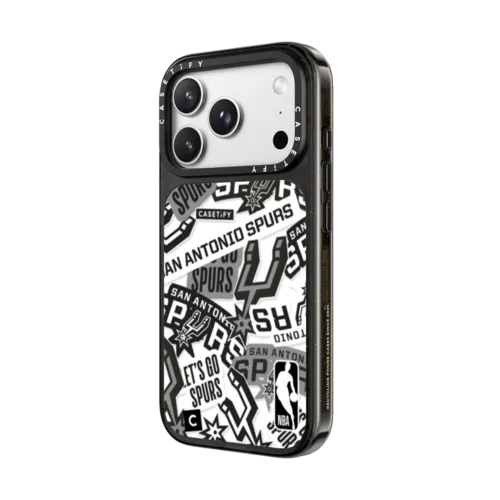 San Antonio Spurs Sticker Mania Phone Case | iPhone 18 Pro Max / Impact Case MagSafe Compatible - Glossy / Glossy Black | Image 2