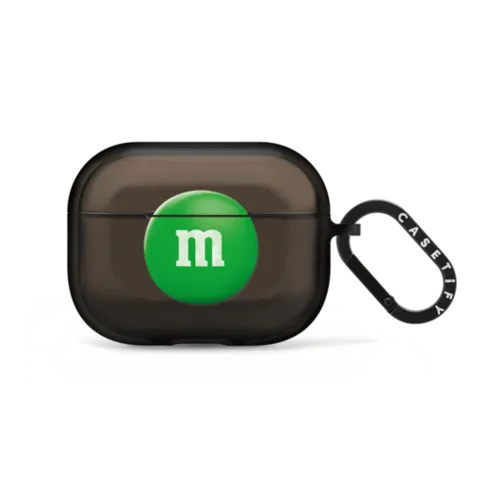 M&M'S Green Airpod Case | AirPods Pro 2 / Earbuds Impact Case / Black | Image 1