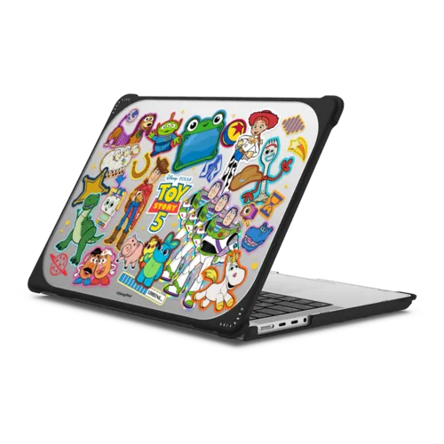 Toy Story 5 Stickermania Laptop Case | MacBook Pro 14-inch (M1 - M5) / MacBook Bounce Case / Black | Image 1