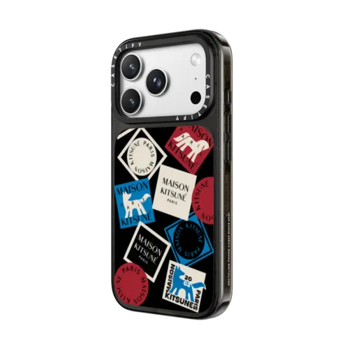 Maison Kitsune Art Gallery Fox Sticker Case | iPhone 18 Pro Max / Impact Case MagSafe Compatible - Glossy / Glossy Black | Image 2