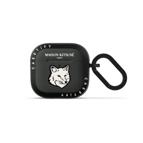 Maison Kitsuné Dove White Fox Head Earbuds Case | AirPods 4 & 5 / Earbuds Bounce Case / Charcoal | Image 1