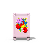 Lobster with Flower | 21" Carry-On Suitcase / Bounce Suitcase / Glossy Primrose Pink | Image 1