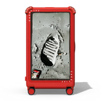 Moon Lands On Man | 29" Check-In Trunk Suitcase / Bounce Suitcase / Cherry Red | Image 1