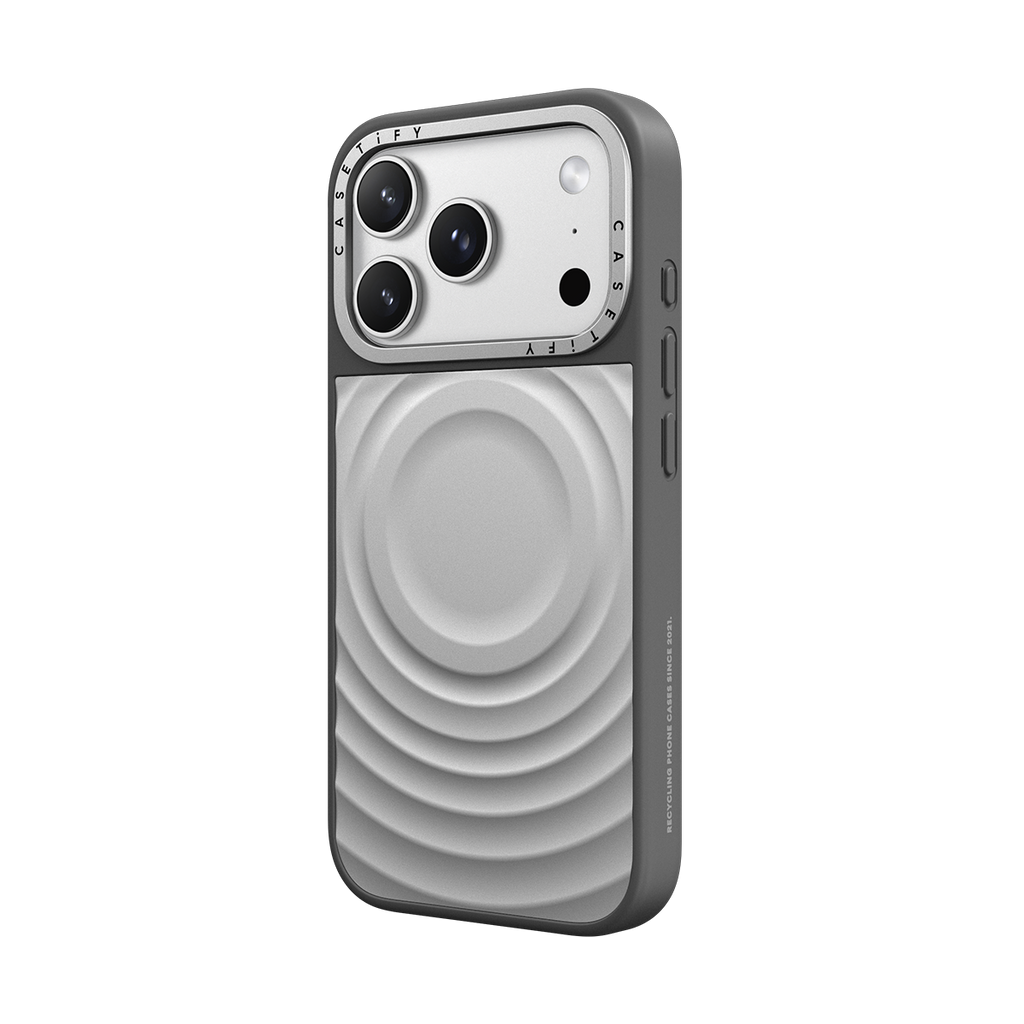 Alloy Ripple Case - Silver on Grey - iPhone 17 Pro