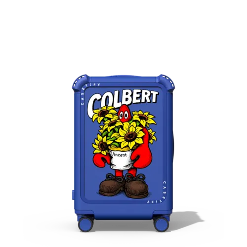 Lobster Sunflower | 21" Carry-On Suitcase / Bounce Suitcase / Cobalt Blue | Image 1