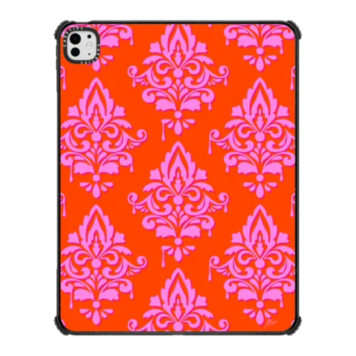 Preppy Damask | iPad Pro 13-inch (M4/M5) / iPad Impact Case / Black | Image 1