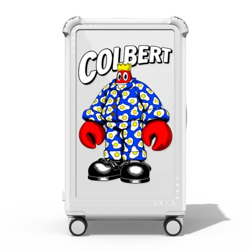 Lobster King | 29" Check-In Trunk Suitcase / Bounce Suitcase / Glossy Cloud White | Image 1