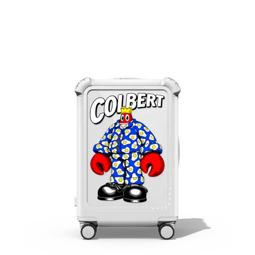 Lobster King | 21" Carry-On Suitcase / Bounce Suitcase / Glossy Cloud White | Image 1