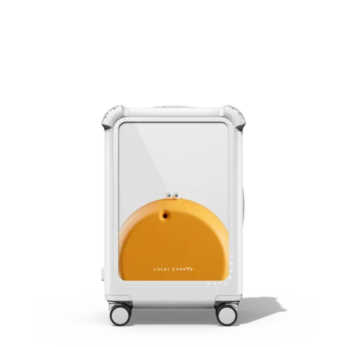 Squeeze n Roll 2 - Yellow | 21" Carry-On Suitcase / Bounce Suitcase / Glossy Cloud White | Image 1