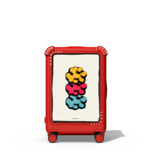Clouds | 21" Carry-On Suitcase / Bounce Suitcase / Cherry Red | Image 1