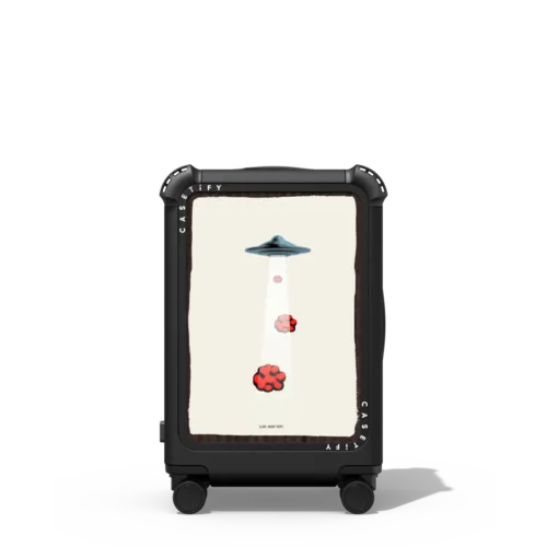 UFO vs Clouds | 21" Carry-On Suitcase / Bounce Suitcase / Matte Black | Image 1