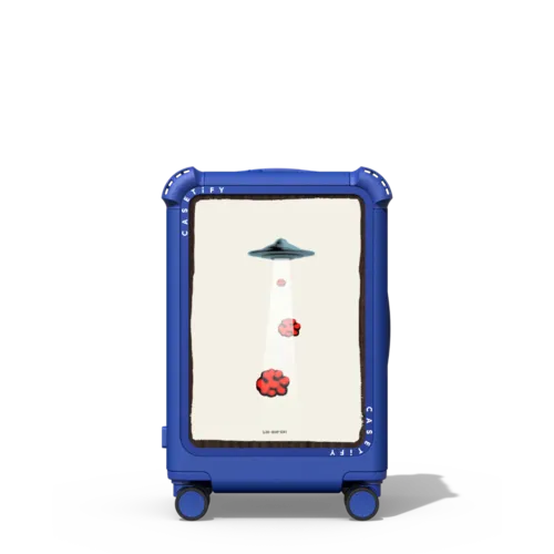 UFO vs Clouds | 21" Carry-On Suitcase / Bounce Suitcase / Cobalt Blue | Image 1