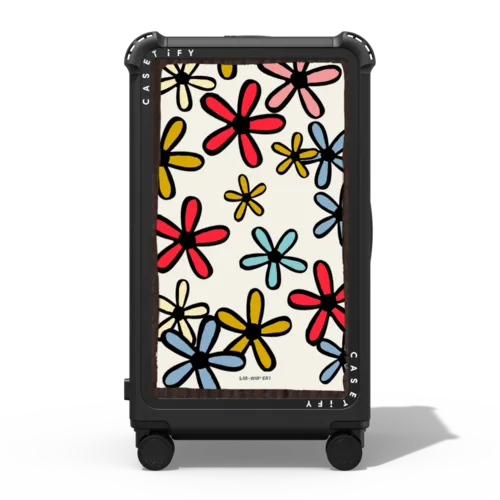 Flowers | 29" Check-In Trunk Suitcase / Bounce Suitcase / Matte Black | Image 1