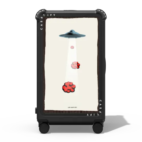 UFO vs Clouds | 29" Check-In Trunk Suitcase / Bounce Suitcase / Matte Black | Image 1