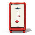 UFO vs Clouds | 29" Check-In Trunk Suitcase / Bounce Suitcase / Cherry Red | Image 1