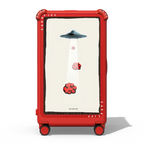 UFO vs Clouds | 29" Check-In Trunk Suitcase / Bounce Suitcase / Cherry Red | Image 1