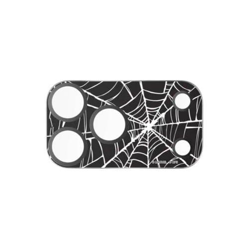 Spider-Man Web Lens Protector (Dark version) | iPhone 17 Pro Max (Lens Protector) / Mirror Camera Lens Protector / Silver | Image 1