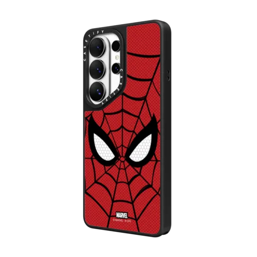 Spider-Man New Mask Case | Galaxy S26 Ultra / Mirror Magnetic Case / Silver on Black | Image 2