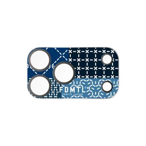 Block Sashiko Camera Lens Protector | iPhone 17 Pro Max (Lens Protector) / Mirror Camera Lens Protector / Silver | Image 1