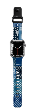 Block Sashiko Watch Band | Apple Watch Series 7-9 (45mm) / Impact Band / Black | Image 1