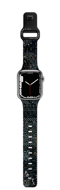 Sashiko Paisely Watch Band | Apple Watch Series 7-9 (45mm) / Impact Band / Black | Image 1