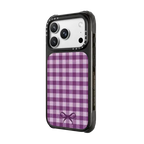Gingham Purple | iPhone 18 Pro Max / Ultra Impact Case MagSafe Compatible - Glossy / Glossy Black | Image 2