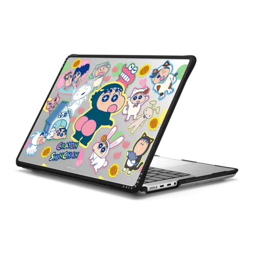 Shinchan Sticker Laptop Case | MacBook Pro 14-inch (M1 - M5) / MacBook Impact Case / Black | Image 1