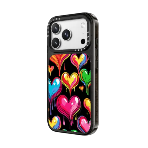 Dripping Hearts | iPhone 18 Pro Max / Impact Case MagSafe Compatible - Glossy / Glossy Black | Image 2