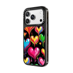 Dripping Hearts | iPhone 18 Pro Max / Impact Case MagSafe Compatible - Glossy / Glossy Black | Image 2
